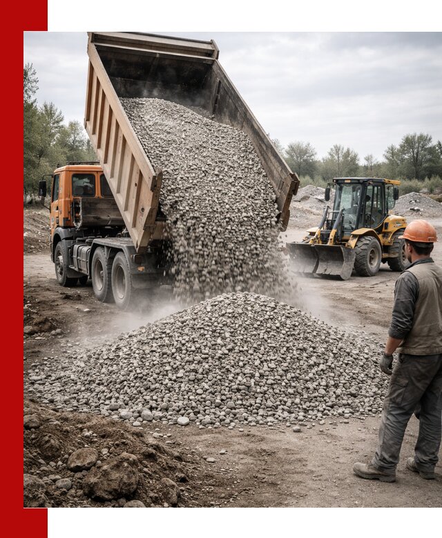 Доставка щебня в Усть-Илимске крупными и мелкими фракциями