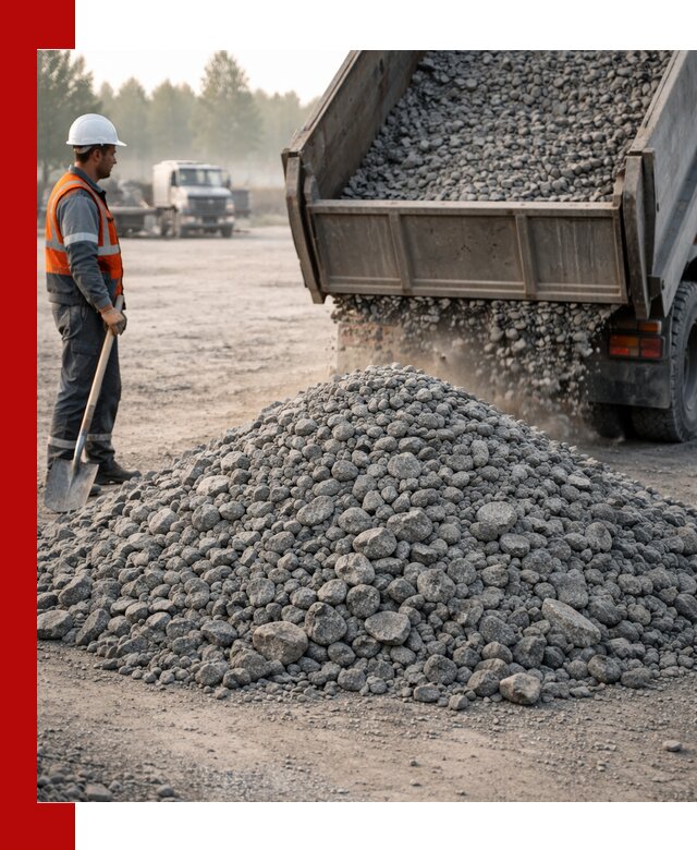 Гранитный щебень фракции 100–201 для строительства в Усть-Илимске