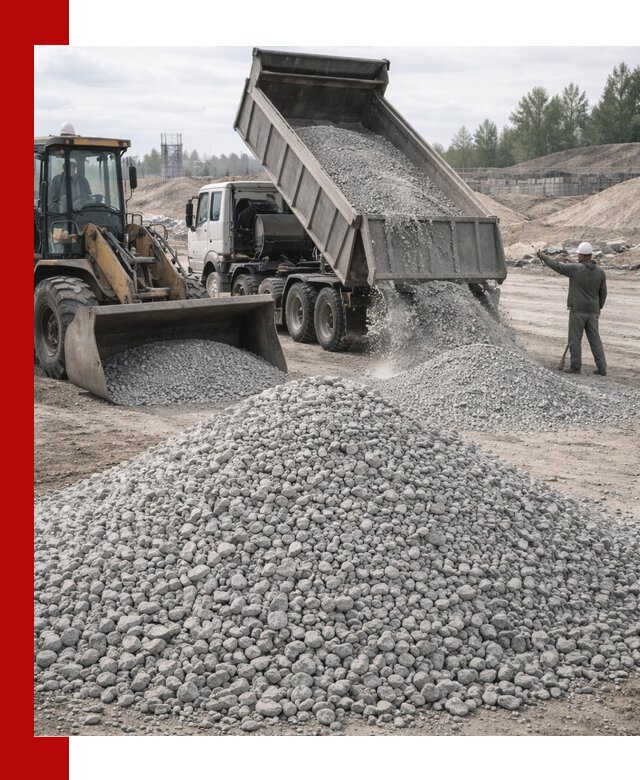 Доставка известнякового щебня фр. 5–20 в Усть-Илимске