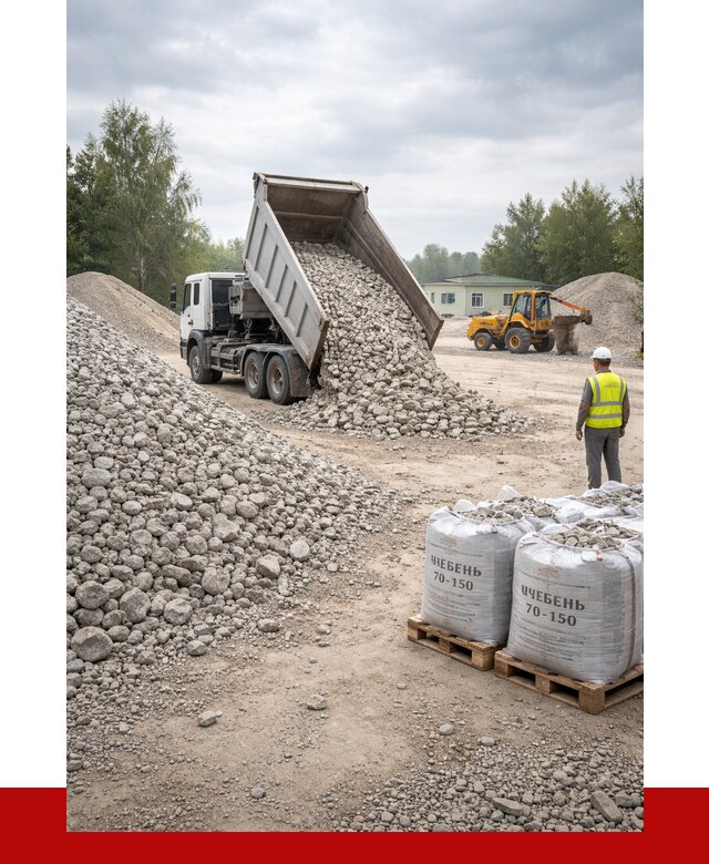 Известняковый щебень фракция 70-150 в Усть-Илимске от 1300 р. | ПРОНЕРУДСть