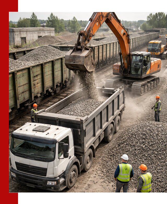 Железнодорожный щебень фракция 25–60 для поставок в Усть-Илимске