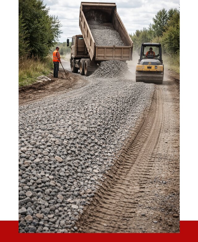 Щебень для отсыпки дороги в Усть-Илимске от 2808 р. ПРОНЕРУДСть