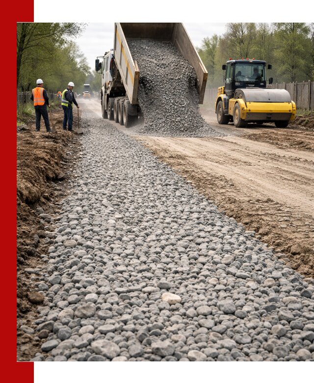 Доставка щебня для отсыпки дорог в Усть-Илимске высокого качества