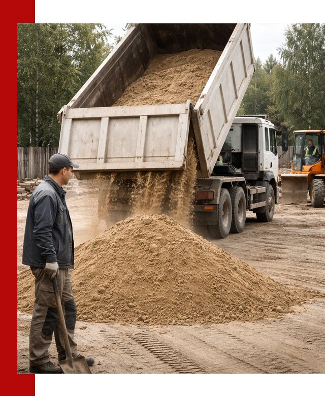Доставка и продажа песка с разгрузкой в Усть-Илимске