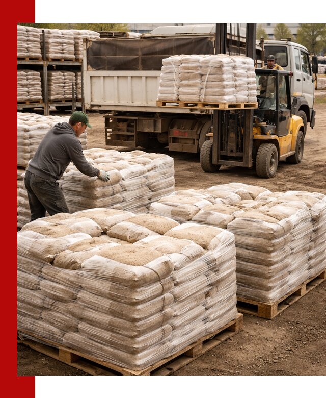 Карьерный песок в мешках с доставкой в Усть-Илимске