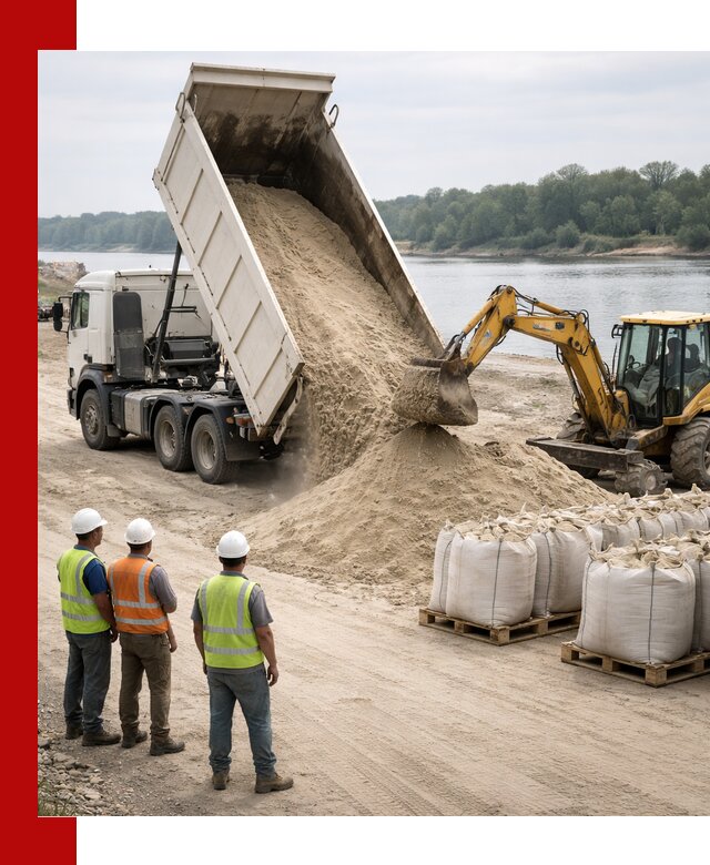 Доставка речного песка в Усть-Илимске самосвалами и погрузкой