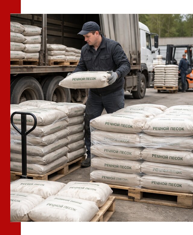 Речной песок в мешках с доставкой в Усть-Илимске
