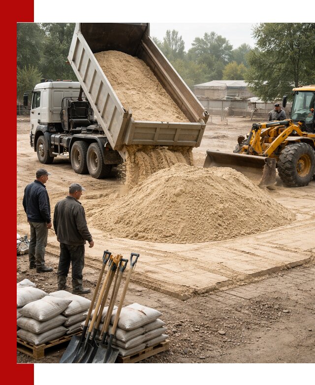 Доставка мытого песка в Усть-Илимске с самосвалами по выгодной цене