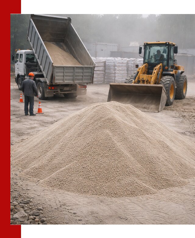 Кварцевый песок фракция 0–8 для стройработ в Усть-Илимске