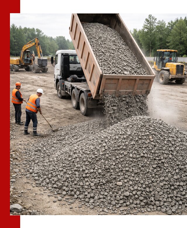 Доставка гравия фракции 40-70 в Усть-Илимске оптом и в розницу