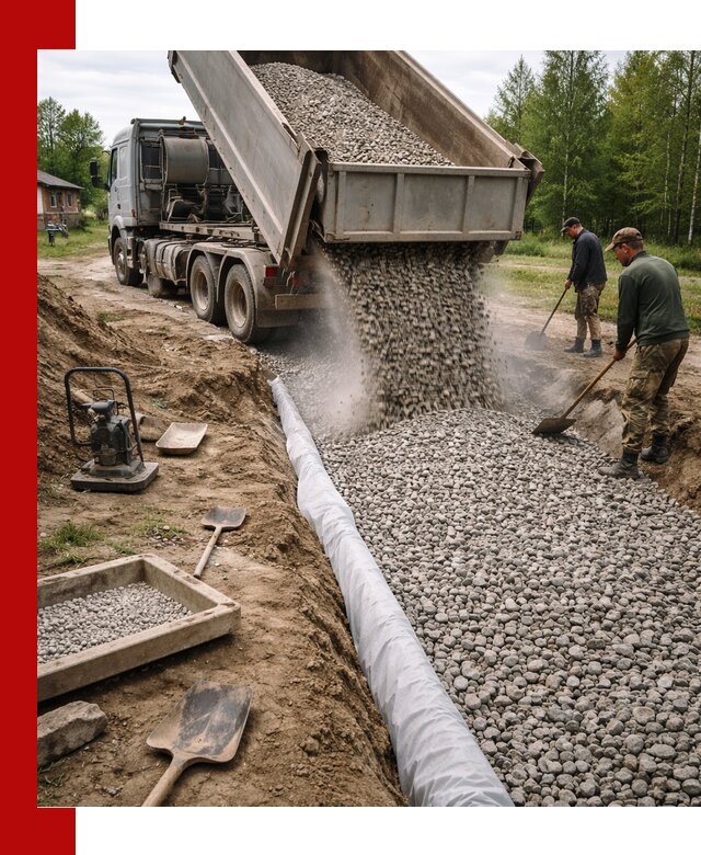 Гравий для дренажа с доставкой в Усть-Илимске качественный и недорогой
