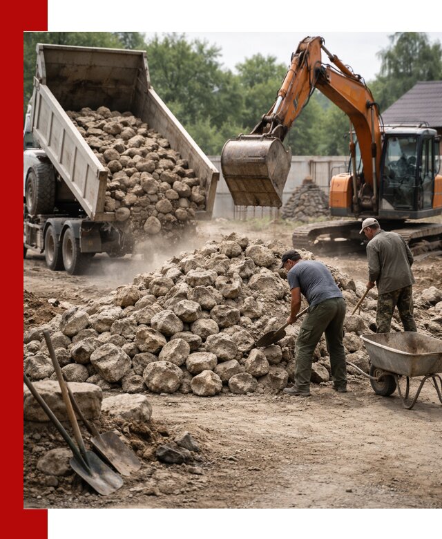 Доставка и разгрузка бутового камня в Усть-Илимске