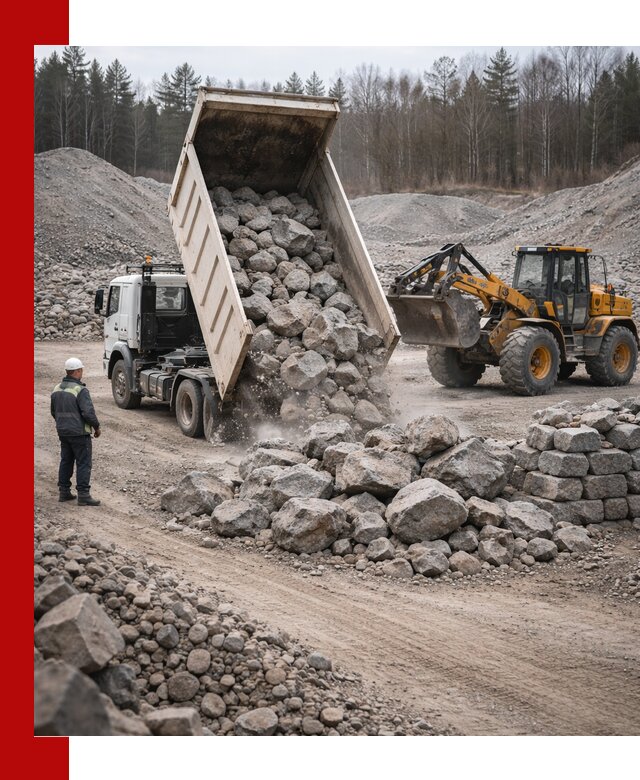 Доставка и продажа бутового гранитного камня в Усть-Илимске