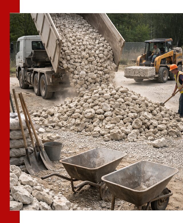 Доставка и продажа бутового известнякового камня в Усть-Илимске