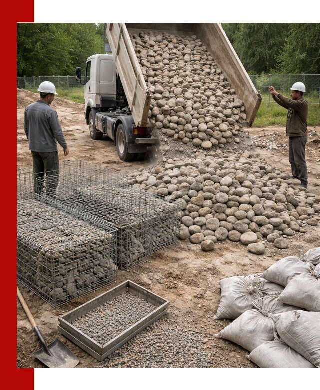 Камень для габионов фракция 70–151 в Усть-Илимске