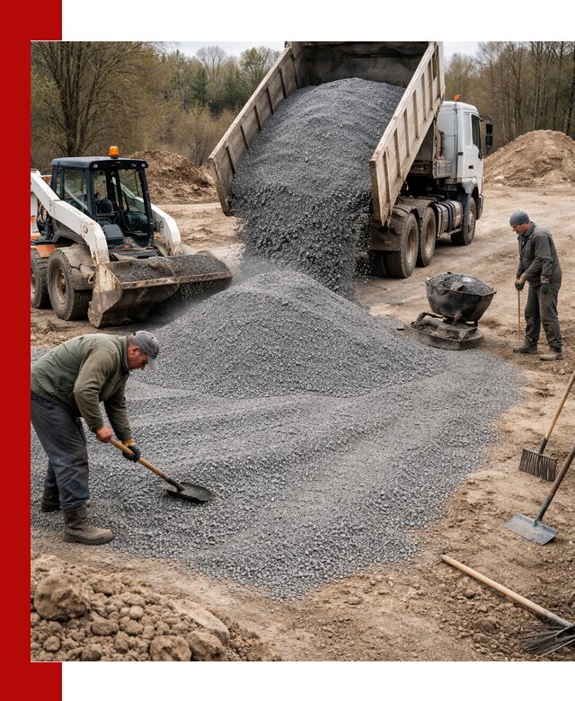 Отсев для подсыпки в Усть-Илимске — доставка и подсыпка на участок