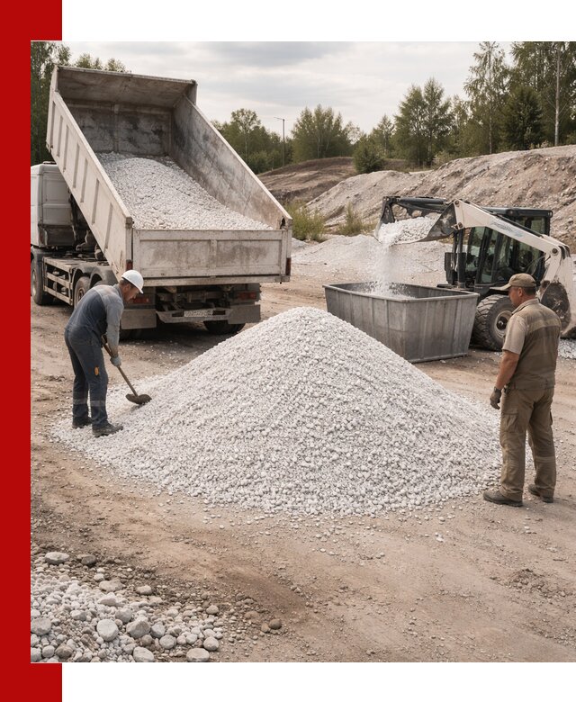 Доставка и продажа белой мраморной крошки в Усть-Илимске