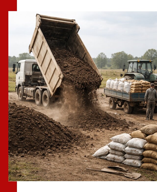 Доставка грунта и удобрений оптом в Усть-Илимске для сельхоз и строительства