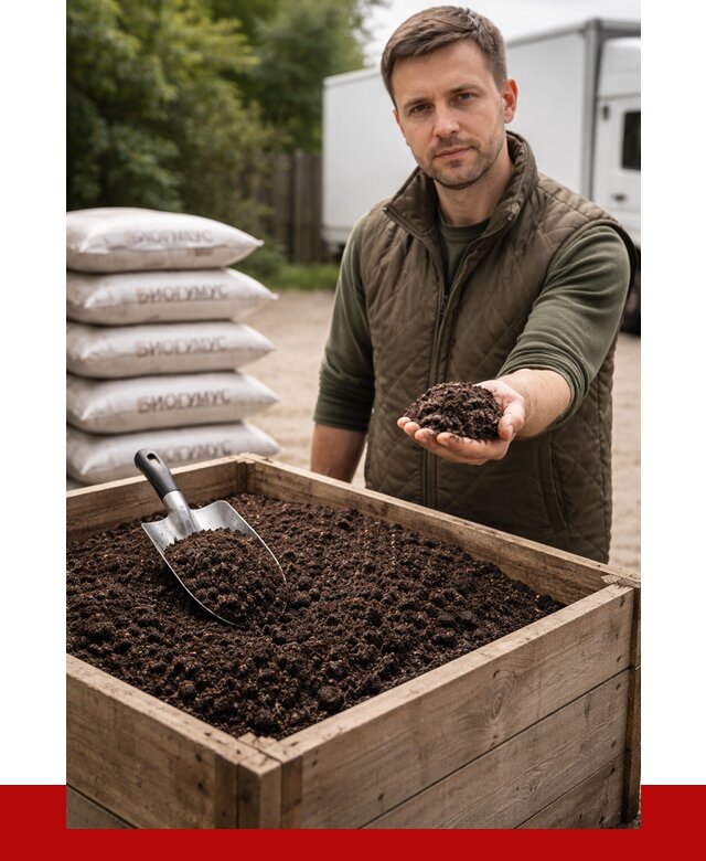 Купить биогумус в Усть-Илимске с доставкой от 8840 р. за куб | ПРОНЕРУДСть