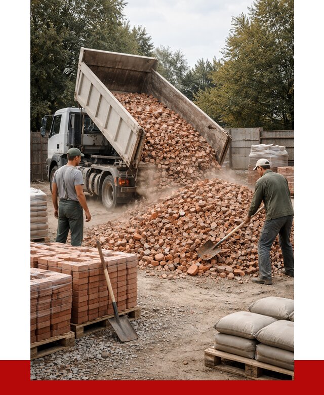 Бой кирпича в Усть-Илимске с доставкой от 4368 руб/куб | ПРОНЕРУДСть