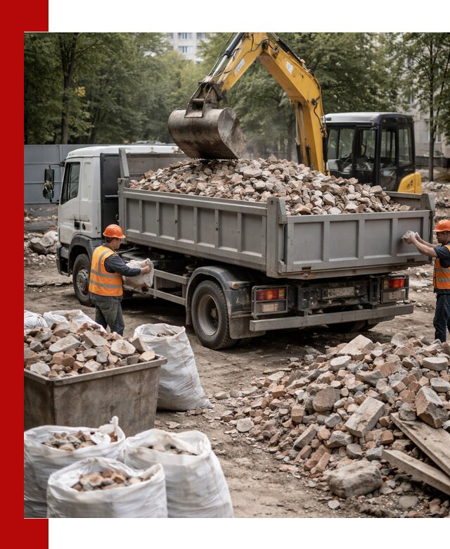 Вывоз строительного мусора в Усть-Илимске с самосвалами и контейнерами