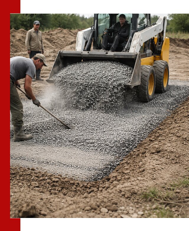Устройство щебеночной подушки в Усть-Илимске для дорог и фундаментов